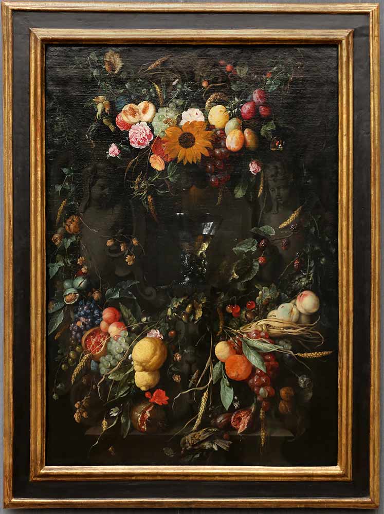 Берлинская картинная галерея. Картуш с фруктами и цветами и бокалом для вина