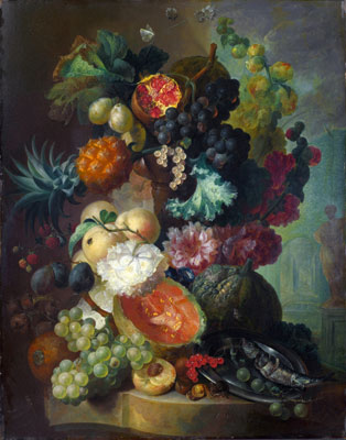Ян ван Ос - Фрукты, цветы и рыба. Скачать юесплатно