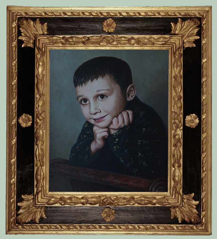«Детский портрет в кресле» в раме. Виктор Дерюгин