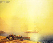 Картина Утро на морском берегу. Судак 1856 год. Копию напишет художник Виктор Дерюгин на холсте маслом. Полностью ручная работа