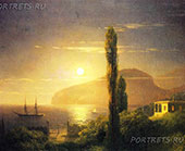 Лунная ночь в Крыму. 1859 год. Копию напишет художник Виктор Дерюгин на холсте маслом. Полностью ручная работа