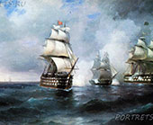 Айвазовский Бриг «Меркурий», атакованный двумя турецкими кораблями. 1892 год Копию выполнит художник Виктор Дерюгин на холсте маслом. Полностью ручная работа