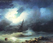 Заказ картин про море по мотивам картин Айвазовского и их копии у копииста Виктора Дерюгина