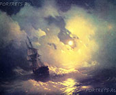 Буря на море ночью. 1849 год