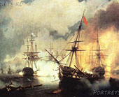 Бой в Хиосском проливе 24 июня 1770 года. 1848 год